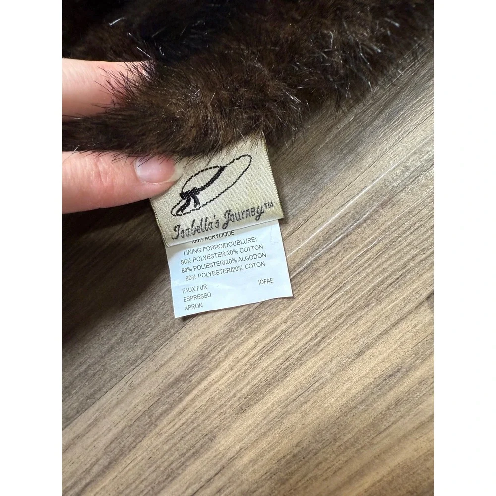 Isabella's Journey Faux Fur Apron Womens OS Espresso Brown Luxury‎ Glam Plush
